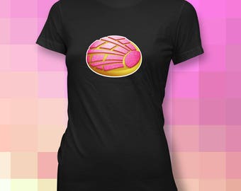 Concha Pan Dulce Mexican Bakery Sweet Bread Ladies' Short Sleeve T-Shirt Pan de Huevo