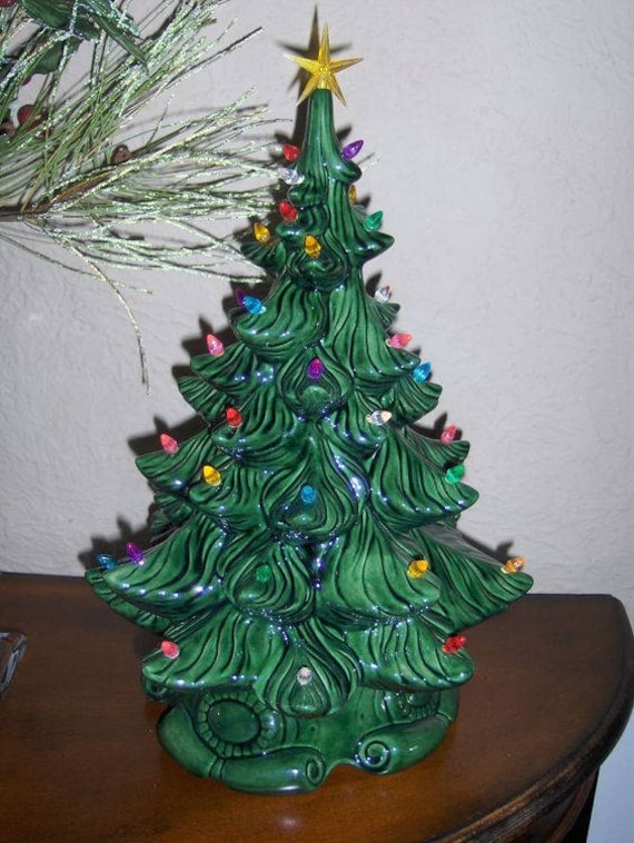 17 Atlantic A64 Lighted Ceramic Christmas Tree Green