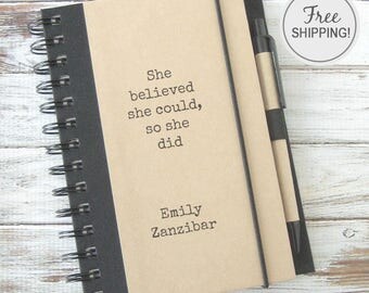 Personalized Journal Inspirational Gift Writing Notebook Gift for Her High School Graduation Gift Women Personalized FREE SHIPPING SB1