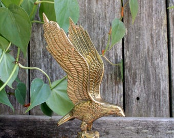 Vintage Brass Flying Eagle Statue