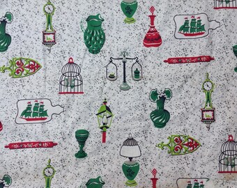 50's Vintage BARKCLOTH FABRIC 15 Yds Abstract FURNITURE Theme Curtains Upholstery