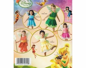 Baby and Toddler Disney Fairy Costume Sewing Pattern Tinkerbell Dress Panties Wings Size 6 mo to 4 Yrs Chest 19-23" Simplicity 2559