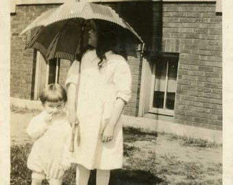 Vintage Photo "Waiting for Raindrops" Snapshot Antique Black & White Photograph Found Paper Ephemera Vernacular Interior Design Mood - 71