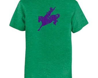 Horse Shirt - Rodeo Cowgirl Kids T Shirt - 4 Colors Available - Gift Friendly - Little horse girl PolyCotton Tee