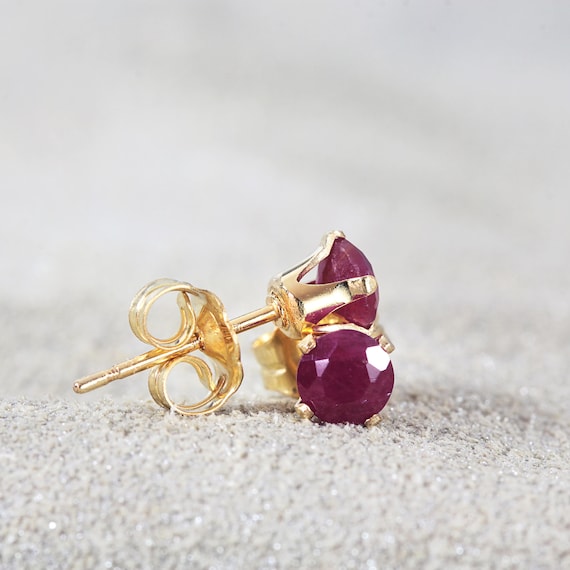 Ruby Stud Earrings - July Birthstone Gift