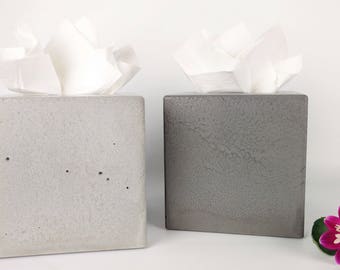 Concrete Tissue Box Cover / Kleenex Tissue Box Cover / Square Tissue Box Cover / Tissue Box Holder / Bathroom Organization