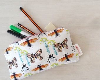 Insect Print Pencil Case - Make-up Pouch - Wallet - Carry Pouch - Back To School **Free European Shipping**