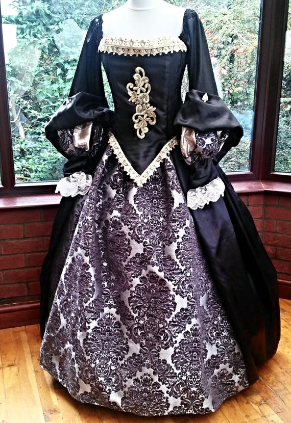 Handmade Medieval Tudor regency gown your color choice with