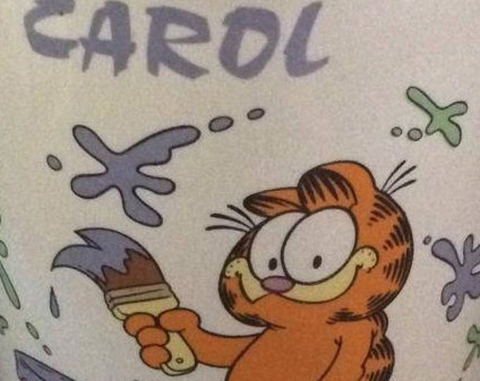 Vintage Garfield Coffee Mug, Christmas Gift For Carol, Unique Enesco Coffee Mug, Retro Garfield Mug, Personalized Carol Mug