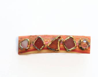Coral Hair Clip, Summer Hair Barrette, Hair Clip Barrette, Long Hair Clips, Clips for Girls, Hair Accessory, Modern Hair Clip, Unique Clips