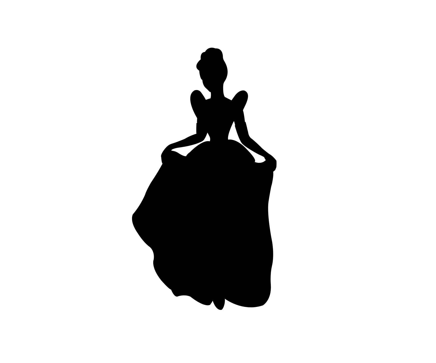 Cinderella Silhouette Vector SVG and PNG Digital Download