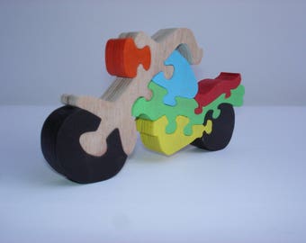 Puzzle motorcycle chopper eight pieces