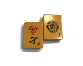 Vintage Bakelite Brooch, Bakelite Mah Jongg Tile Brooch, Magnetic Brooch, Costume Jewelry