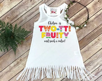 Second Birthday, Twotti Fruity, Birthday Dress, 2nd Birthday, Tutti Frutti party, Personalized Birthday Dress, Girl Birthday,Custom Birthday