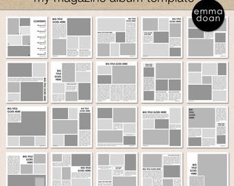 12x12 Quot Album Template Photo Collage Template Photobook Template Digital Scrapbook Template Travel Album Template