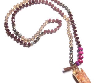 Long Boho Gemstone Necklace, Beaded Gems necklace, Wrap Birthstone Necklace, Birthstones, Women Necklace, Gemstone Boutique