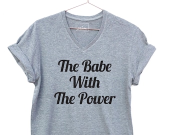 The Babe with the Power, Labyrinth Movie V-neck t-shirt, David Bowie t-shirt gift for men or women. feminist T-shirt
