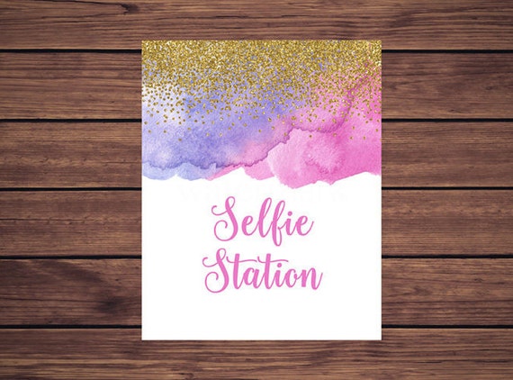 selfie-station-sign-pink-purple-gold-confetti-selfie-sign-bridal