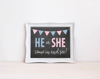He or she sign | Etsy