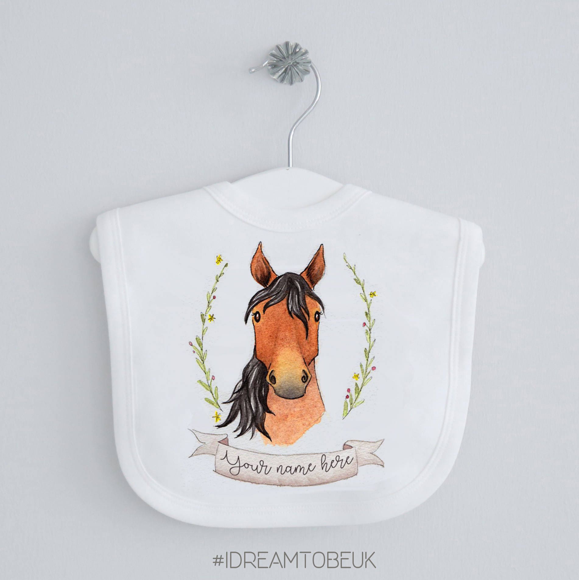 Horse baby bib personalised bib dribble bib drool bib