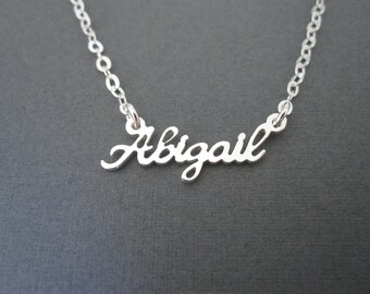 Personalized Mini Sterling Silver Name Necklace