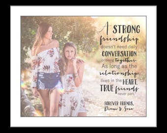 1 Photo gift for best friend, long distance friends gift, christmas gifts for best friends, christmas gift for her, quote wall art prints