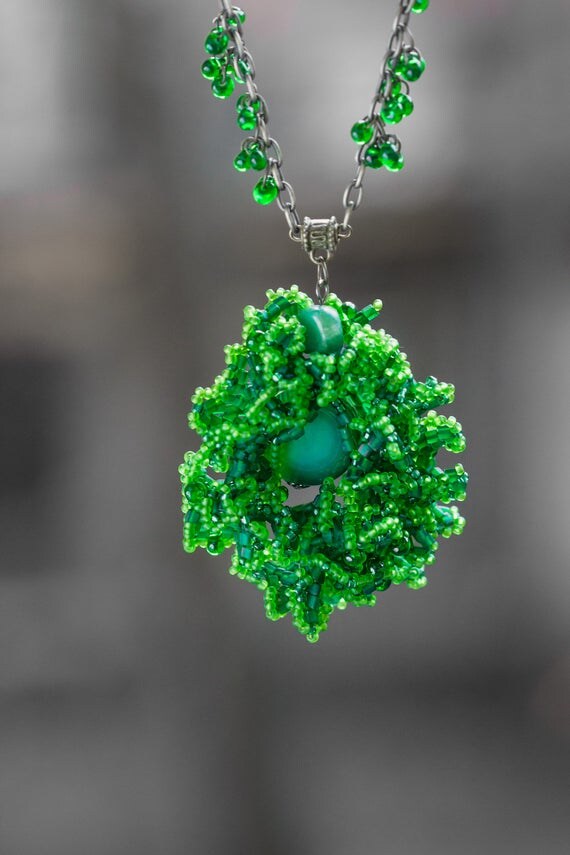 Gardening Gift Forest Necklace Gift Moss Necklace Green Gift