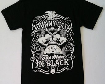 Chemise Johnny Cash homme taille M noir dimanche matin coming down band