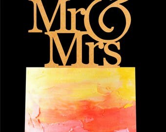 Mr and Mrs Wedding Cake Topper, Mr and Mrs Cake Topper, Unique Wedding Cake Topper, Script Cake Topper, Wedding Cake Decorations