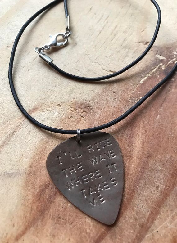 Custom guitar pick necklace personalized guitar pick hand