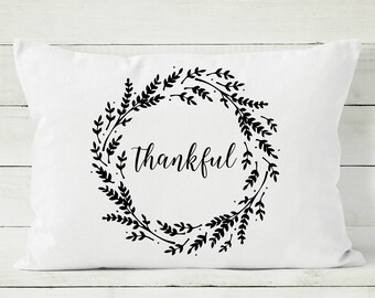 Thanksgiving Pillow - Thankful Pillow - Fall Pillow Cover - Decorative Throw Pillow Cover