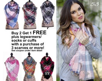blanket scarf plaid, blanket scarf, gift for her, purple, Fall Plaid, stocking stuffer, oversized scarf, fall wedding, wholesale, wool, sc01