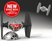 Tie Fighter Ring Box - proposal ring box, engagement ring box, star wars, ring case, wedding, marriage, matrimony, bridal, geekery, geek box