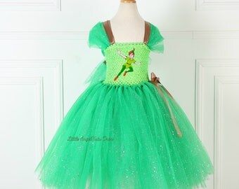 Peter Pan Inspired Tutu Dress. Handmade Tutu Dress. Birthday Party. Fancy Dress. Peter Pan Costume. Peter Pan Never Land Pirates. Fairy Tale