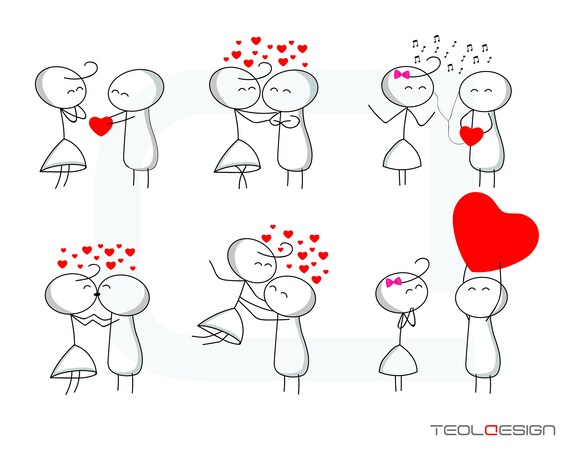 EPS PNG Stick figure Valentine's day Valentine People Love