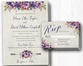 Burgundy Wedding Invitation Rustic Fall Invites Burgundy Wedding Invitation Rustic Fall Invites