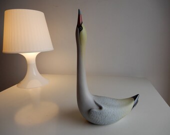 ceramic figurine, vintage swan figurine, ceramic swan, mid century, ceramic goose, ceramic duck, mid century figurine, biscuit,