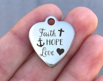 Abbey + CA Gift Crocifisso, Motivo Matrimonio, Con Scritte Faith, Hope