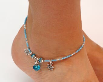 Anniversary Gift|for|her Womens Ankle Bracelet beach Anklet Delicate Anklet Women anklets Crystal anklet Charm anklet Summer gifts ideas