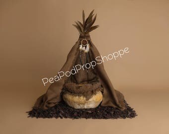 TeePee Digital Background, Tent Digital Backdrop, Newborn Digital Background