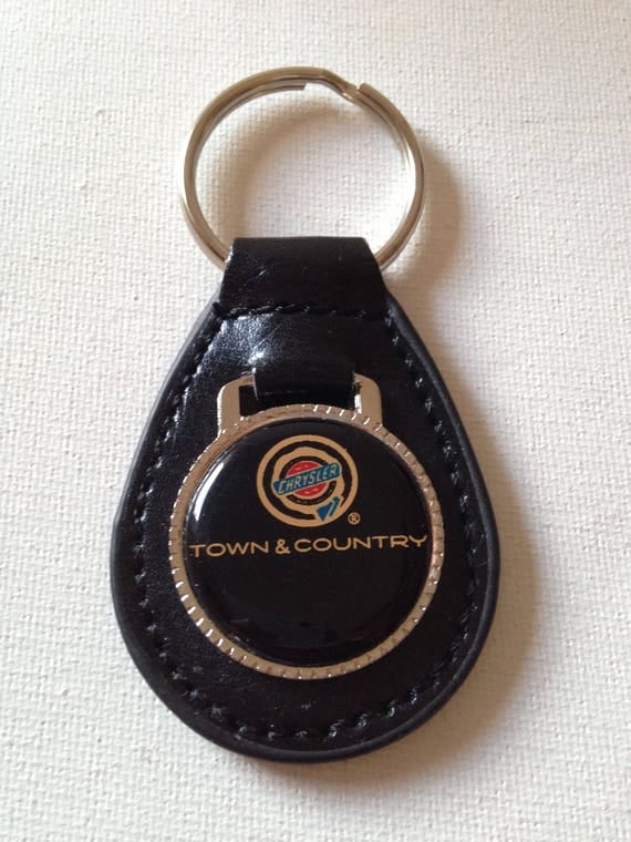 Chrysler Town & Country Keychain Genuine Leather Key Chain