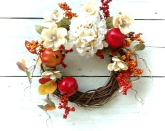 Fall Wreath, Fall Door Hanger, Autumn Wreath, Pomegranate Wreath, Etsy Fall Wreath, Etsy Fall Door Hanger, Front Door Wreath, Fall Decor