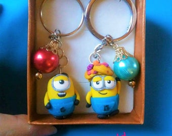 Minions desplicable me Handmade keychain hanmade polymerclay