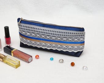 Satin Cosmetic bag Fabric bag Womens Accessories Womens Gift idea For women Gift for her fabric pouch Travel Tote Makeup bag make up bag