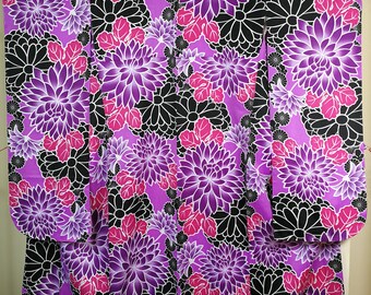 Chrysanthemum furisode Traditional Japanese kimono