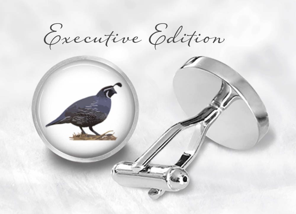 California Quail Cufflinks Quail Cuff Links Bird Cufflinks