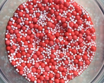 Cherry Sundae Slime! -a floam with different sized foam beads that give an extra cruch and a clear red jelly base/ cheap slime/ crunchy slim