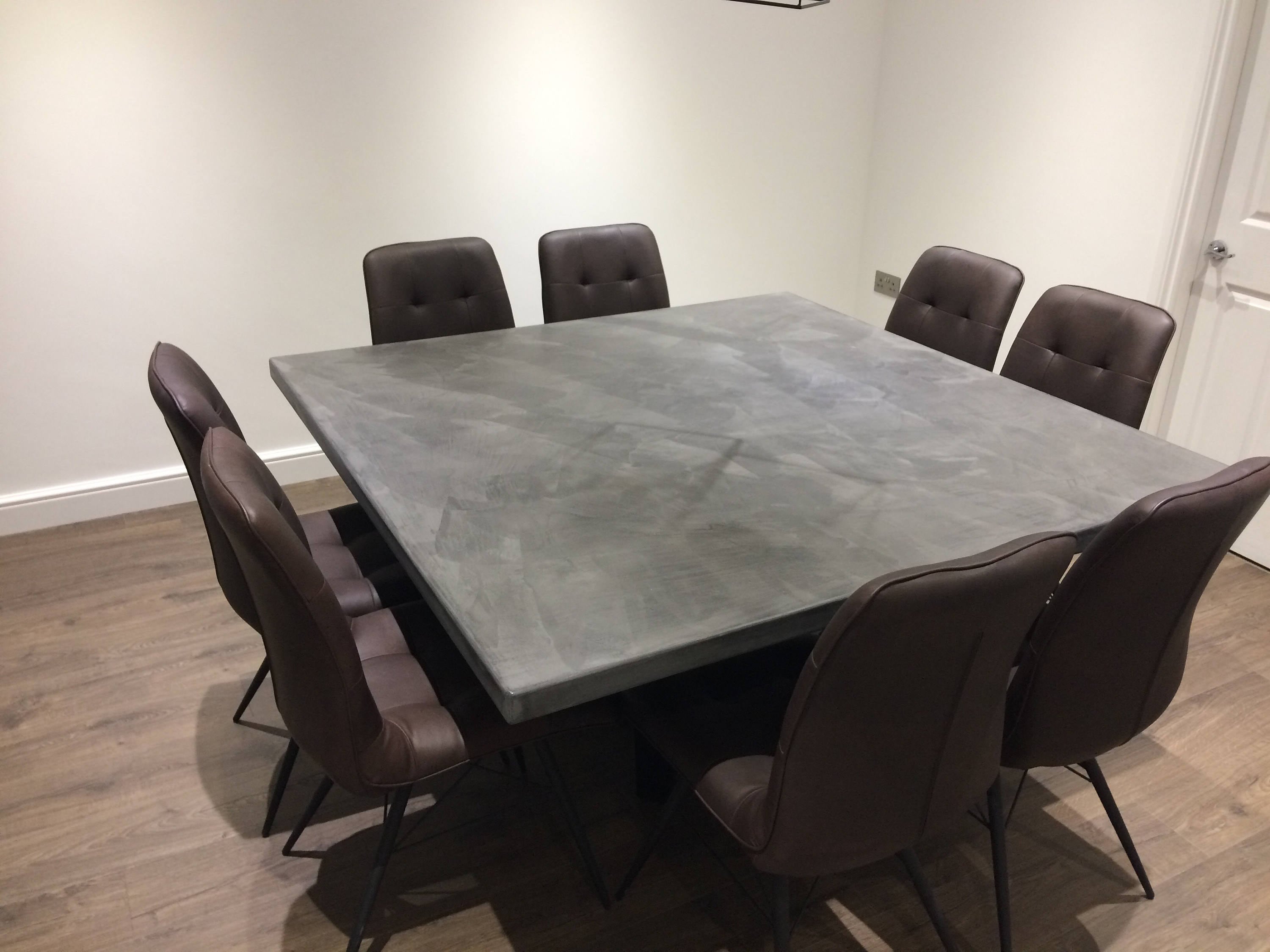 Polished Concrete Square Dining Table