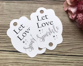 Sparkler tags, Let love sparkle tags, wedding sparkler tags, handmade tags, wedding stationery, party sparkler tags