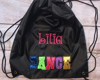 Dance Bag - Personalized Dance Bag - Ballet Bag - Girls Dance Bag - Drawstring Bag - Wild About Dance